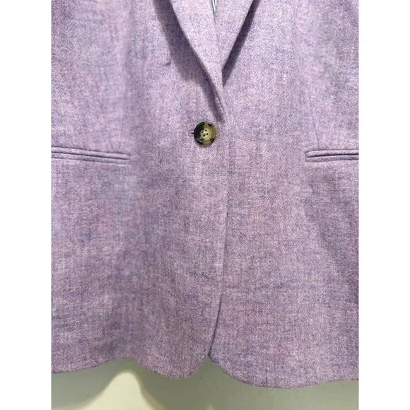 J.Crew Parke Chantal Herringbone Wool Blazer Womens 20 2X Purple Tweed Preppy - Picture 11 of 16